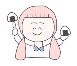 girls whom a forelock has a short sticker #6791871