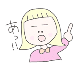 girls whom a forelock has a short sticker #6791876