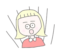 girls whom a forelock has a short sticker #6791877