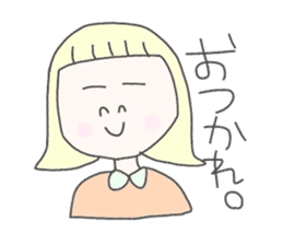 girls whom a forelock has a short sticker #6791878