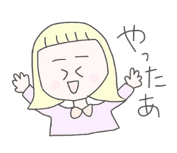 girls whom a forelock has a short sticker #6791880