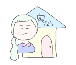 girls whom a forelock has a short sticker #6791883