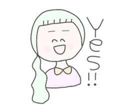 girls whom a forelock has a short sticker #6791884