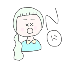 girls whom a forelock has a short sticker #6791885