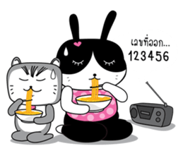 Crazy Cat & Fat Rabbit by Happi studio sticker #6793326