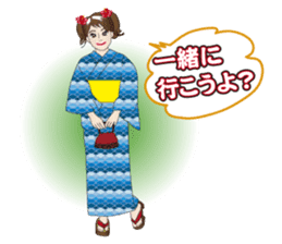 Yukata Lady, Japanese Summer Kimono sticker #6794249