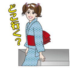 Yukata Lady, Japanese Summer Kimono sticker #6794250