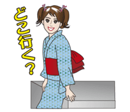 Yukata Lady, Japanese Summer Kimono sticker #6794250