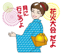 Yukata Lady, Japanese Summer Kimono sticker #6794253
