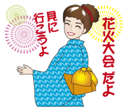Yukata Lady, Japanese Summer Kimono sticker #6794253