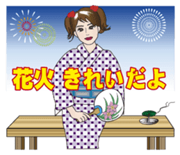 Yukata Lady, Japanese Summer Kimono sticker #6794254