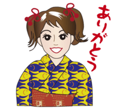 Yukata Lady, Japanese Summer Kimono sticker #6794258