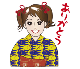 Yukata Lady, Japanese Summer Kimono sticker #6794258