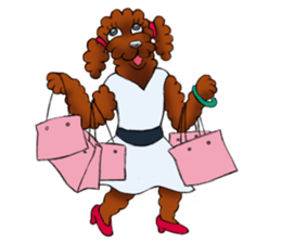 Red Poodle Lady sticker #6801210