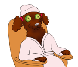 Red Poodle Lady sticker #6801214