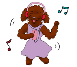 Red Poodle Lady sticker #6801224