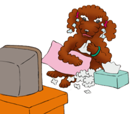 Red Poodle Lady sticker #6801227