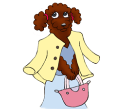 Red Poodle Lady sticker #6801232