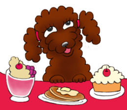 Red Poodle Lady sticker #6801242