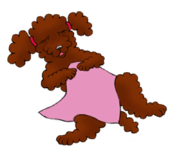Red Poodle Lady sticker #6801252