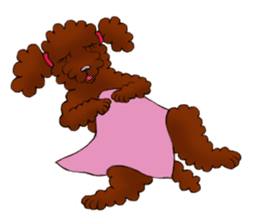 Red Poodle Lady sticker #6801252