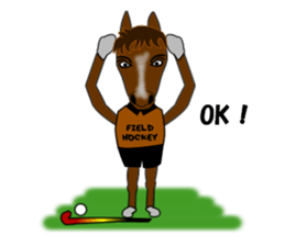 Sticker of Field Hockey Animals sticker #6802976