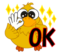 Japanese sign language of a duck sticker #6804599