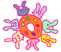 The rabbit is colorful. sticker #6805477