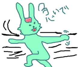 The rabbit is colorful. sticker #6805480