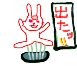 The rabbit is colorful. sticker #6805481