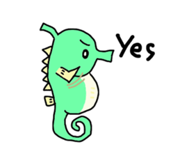 TATTSUN of a sea horse sticker #6805530