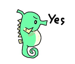 TATTSUN of a sea horse sticker #6805530
