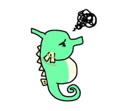 TATTSUN of a sea horse sticker #6805536