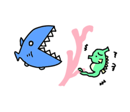 TATTSUN of a sea horse sticker #6805541