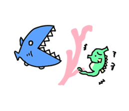 TATTSUN of a sea horse sticker #6805541