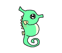 TATTSUN of a sea horse sticker #6805545