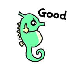 TATTSUN of a sea horse sticker #6805548