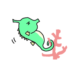 TATTSUN of a sea horse sticker #6805549