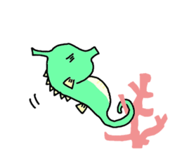 TATTSUN of a sea horse sticker #6805549