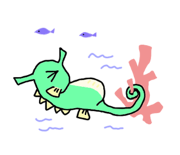 TATTSUN of a sea horse sticker #6805551