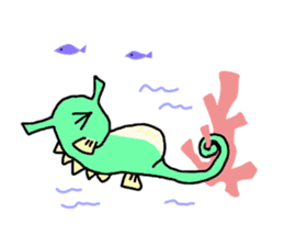 TATTSUN of a sea horse sticker #6805551