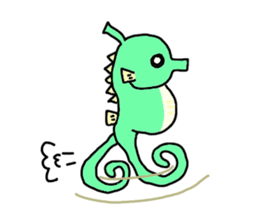 TATTSUN of a sea horse sticker #6805553