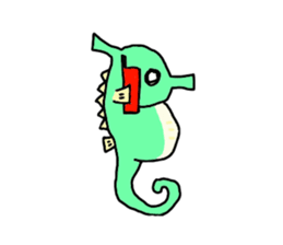 TATTSUN of a sea horse sticker #6805558