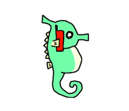 TATTSUN of a sea horse sticker #6805558