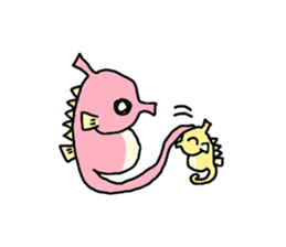 TATTSUN of a sea horse sticker #6805562