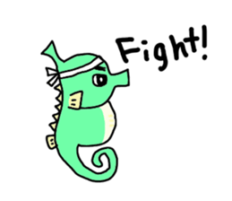 TATTSUN of a sea horse sticker #6805563