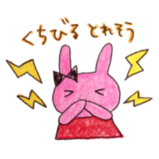 Stamp of  Cute rabbit and a French horn. sticker #6806344