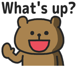 Funny cute bear speaking English sticker #6807808