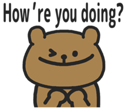 Funny cute bear speaking English sticker #6807809