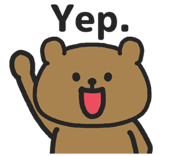 Funny cute bear speaking English sticker #6807810